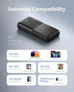 Batterie Externe 30000 Mah 22,5W Power Bank Charge Rapide USB C