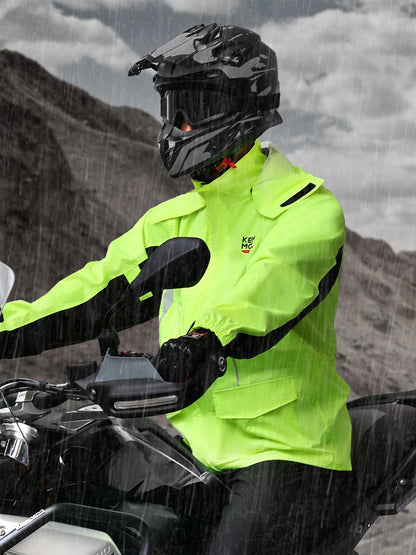 Summer Motorcycle Raincoat Rain Jacket Pants LED Alert Split Suit Rainstorm Waterproof Reflective Impermeable for Outdoor Riding