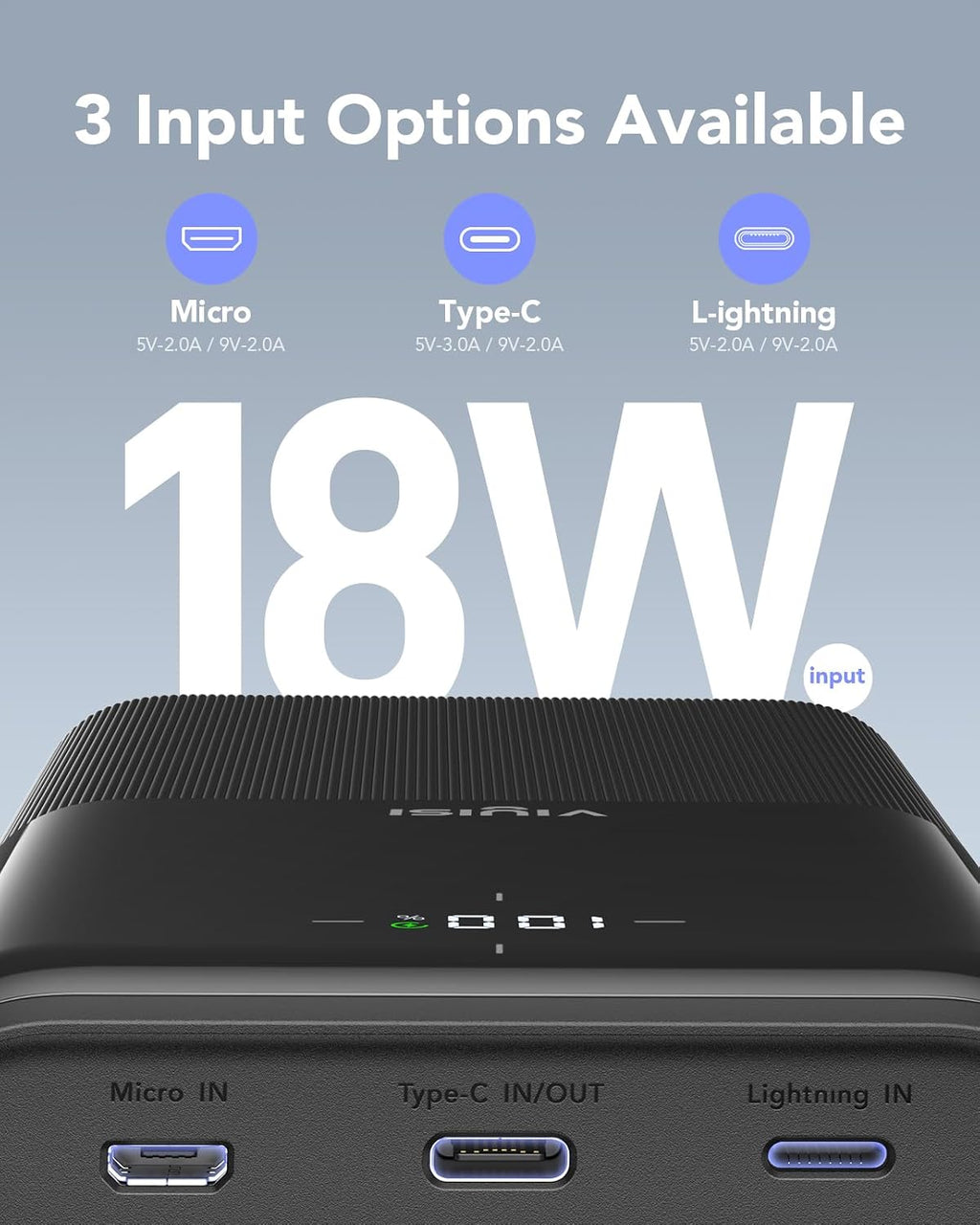 Batterie Externe 30000 Mah 22,5W Power Bank Charge Rapide USB C