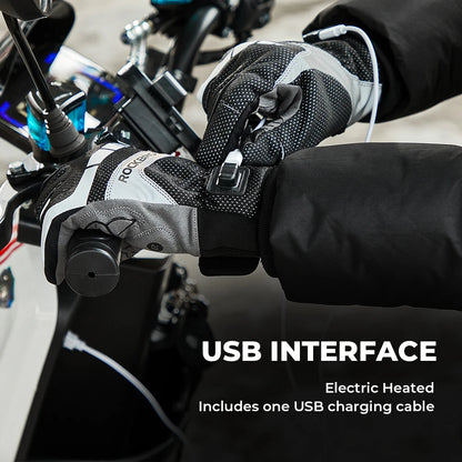 Electric Scooter Winter Heated Gloves USB Post Heating Thermal Gloves for Motorcycle Touchscreen Anti-Slip Cycling Bike Gloves