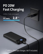 Batterie Externe 13800Mah, Slimmest 22.5W Power Bank,Batterie Portable USB C (Entrée/Sortie) PD3.0 QC4.0 Charge Rapide Chargeur Portable Avec Affichage LCD Compatible Iphone Etc.